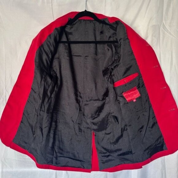 Mondo Men's Red Military Style Jackson Jacket With Gold Buttons Size Medium - Picture 3 of 12